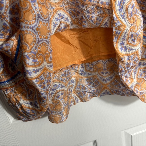 Sigrid Olsen 18W 100% silk skirt, spring colors, fully lined, side zip/button - Picture 3 of 11